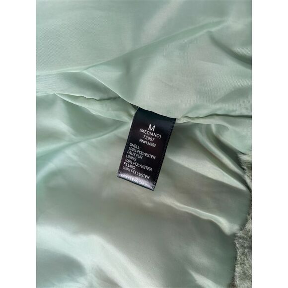 Women's Green Ambian Outerwear Faux Fur Zip-Up Jacket Size M Mid-Length Casual - Picture 9 of 12